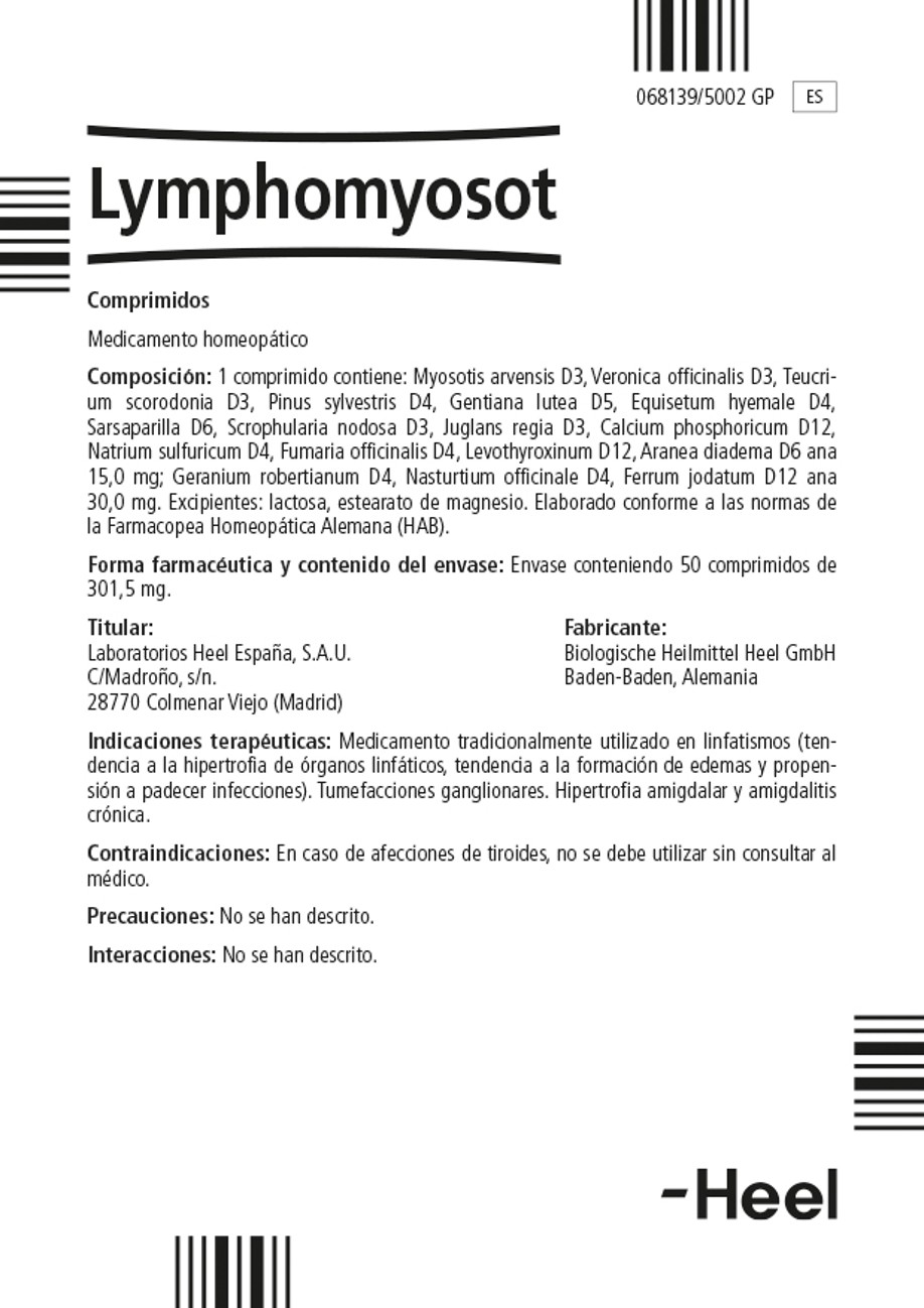 Ficha técnica Lymphomyosot comprimidos